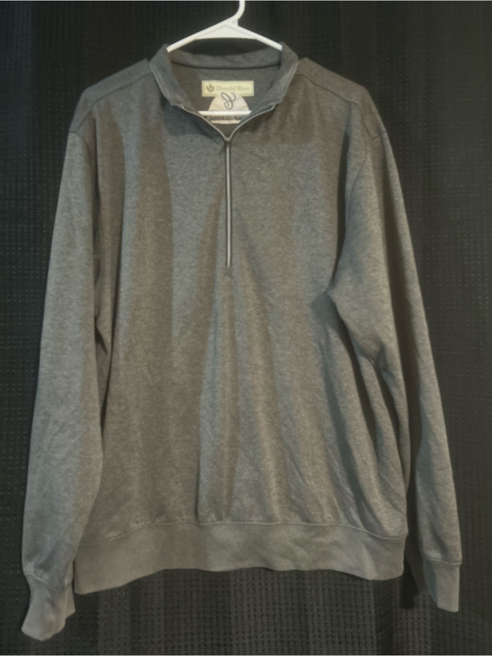 Donald Ross Men's Charcoal Gray Half-Zip Golf Sweater